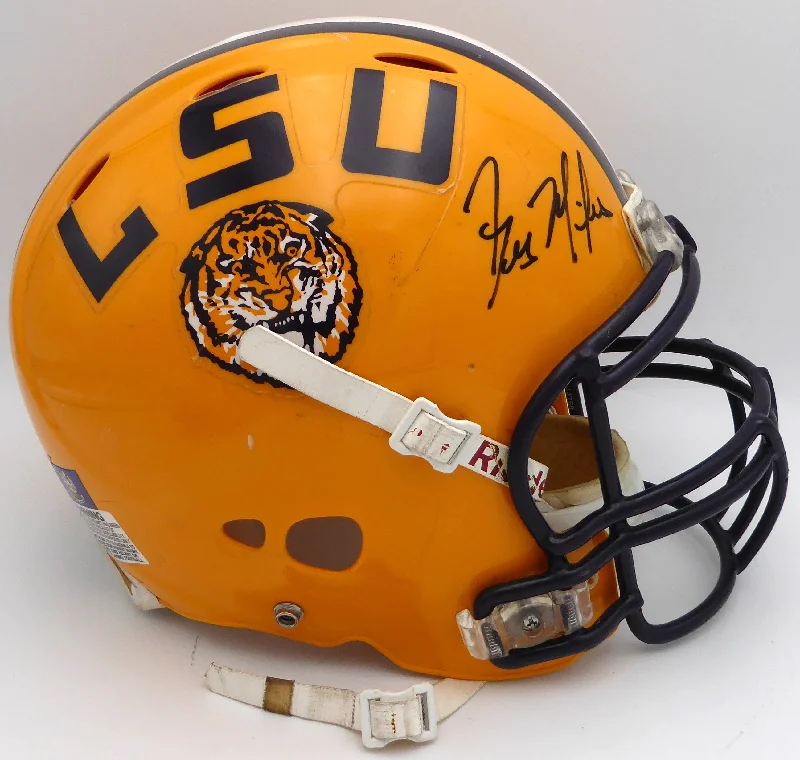 Personalized Rugby Helmet For School Rugby Teams-Les Miles & Josh Booty Autographed Full Size Authentic Helmet LSU Tigers Beckett BAS QR #BL65396