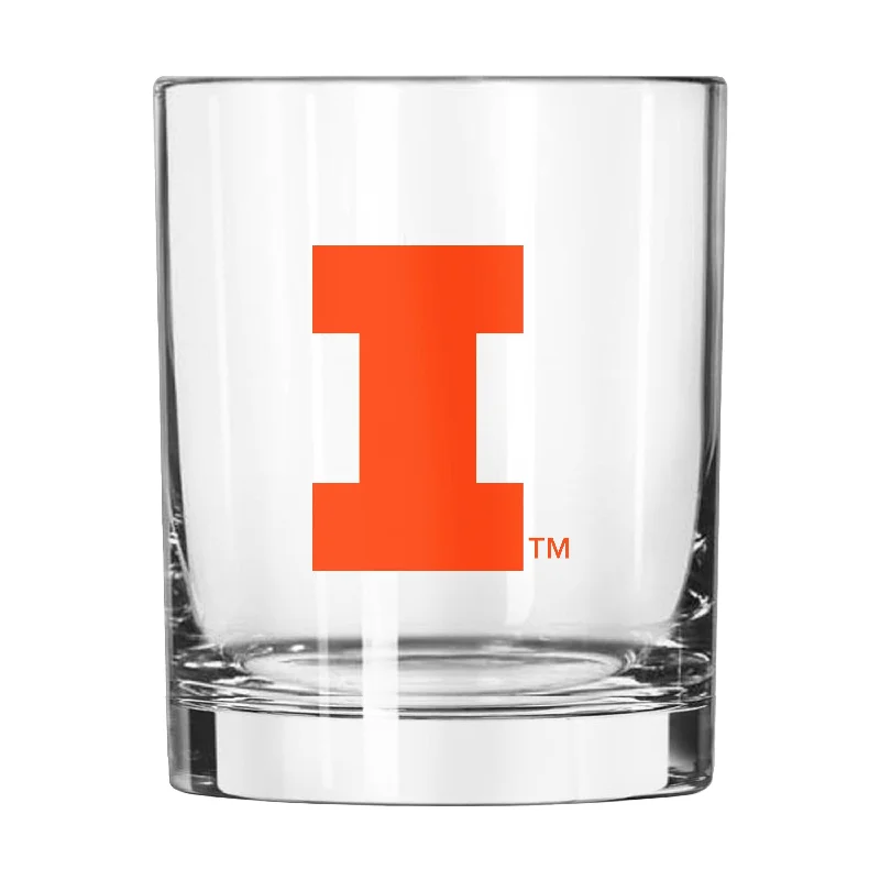 Team Mug For Exclusive Events-Illinois 14oz Gameday Rocks Glass