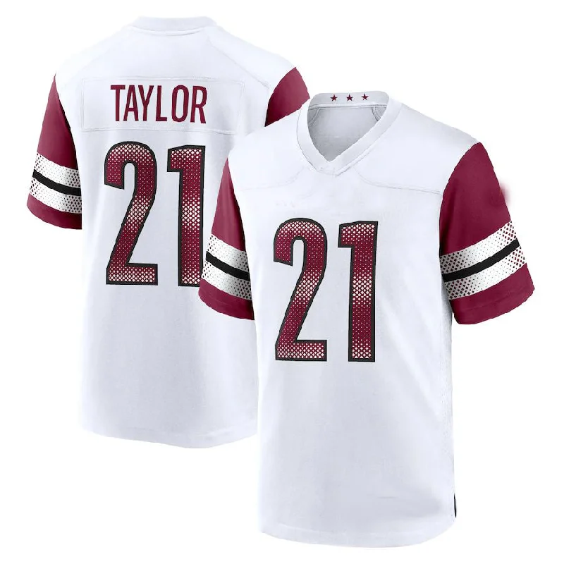 Custom Rugby Jersey With Custom Sleeve Text-W.Commanders #21 Sean Taylor White Retired Player Game Jersey Stitched American Football Jerseys