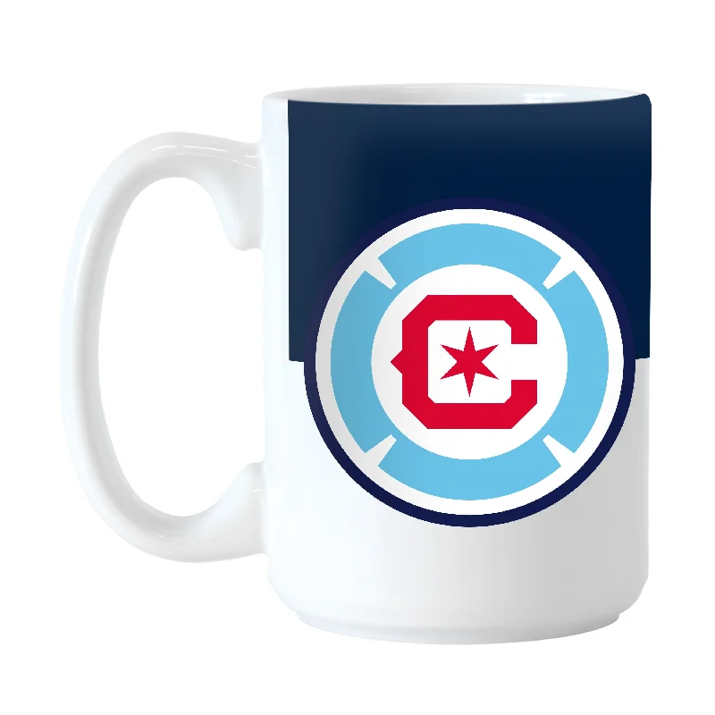 Personalized Team Mug For Professional Teams-Chicago Fire 15oz Colorblock Sublimated Mug