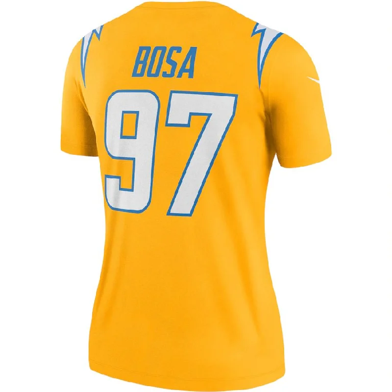 Personalized Rugby Jersey For Tournament Winners-LA.Chargers #97 Joey Bosa Gold Inverted Legend Jersey Stitched American Football Jerseys