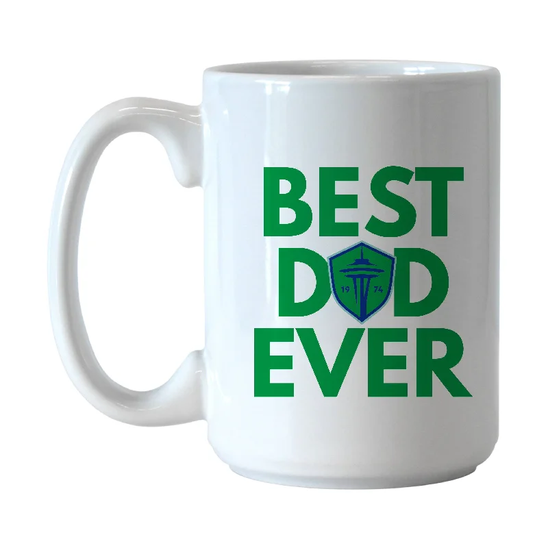 Team Mug For Promotional Events-Seattle Sounders FC Best Dad Ever 15oz Ceramic Mug