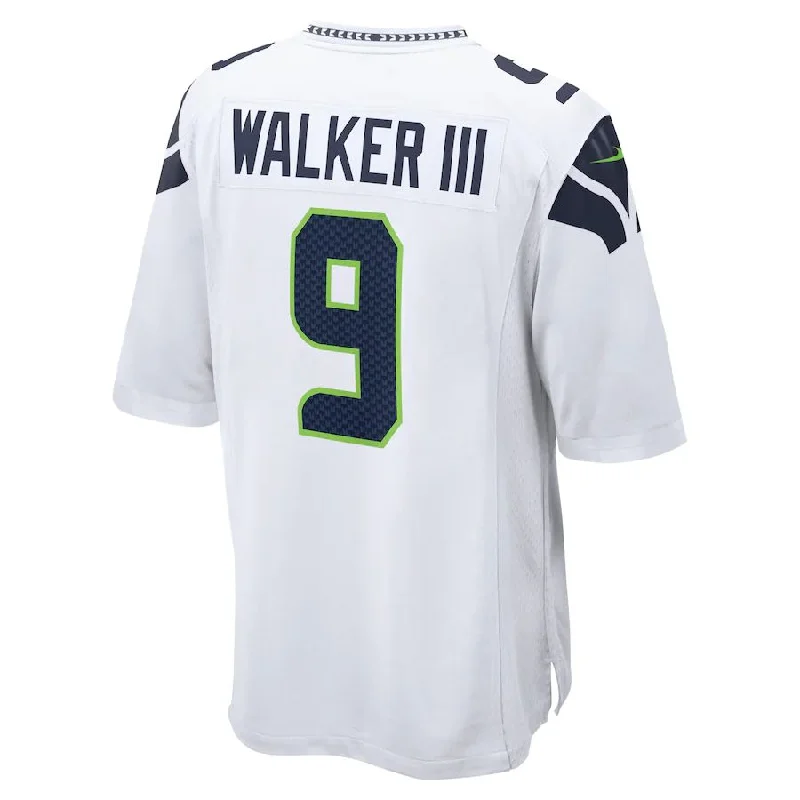 Personalized Rugby Jersey For Youth Teams-S.Seahawks #9 Kenneth Walker III White Away Game Player Jersey Stitched American Football Jerseys