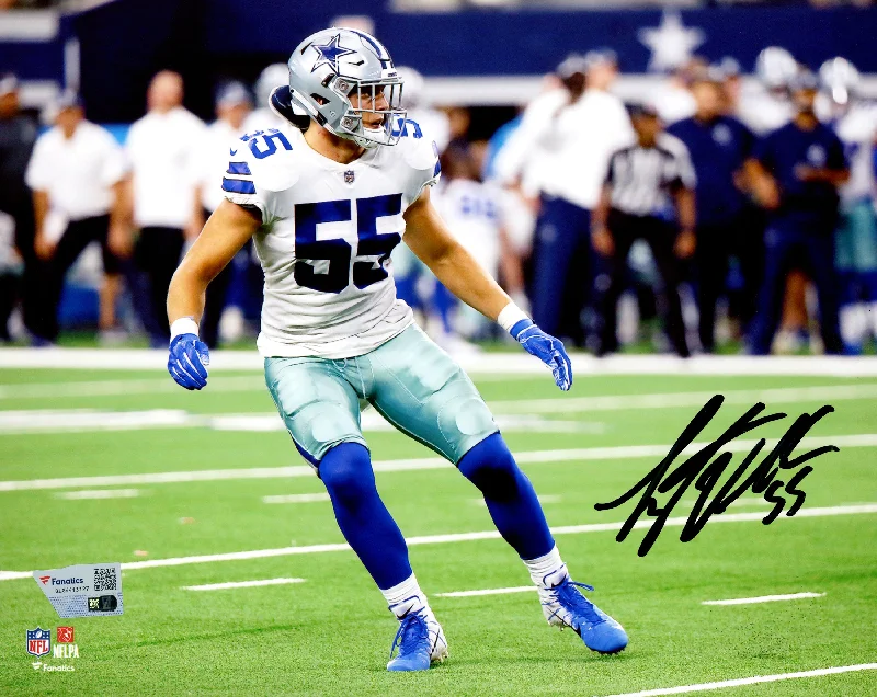 Custom Rugby Helmet With Face Guard-Leighton Vander Esch Autographed 8x10 Photo Dallas Cowboys Fanatics Holo