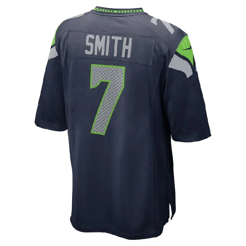 Custom Rugby Jersey With Player Stats-S.Seahawks #7 Geno Smith College Navy Game Jersey Stitched American Football Jerseys