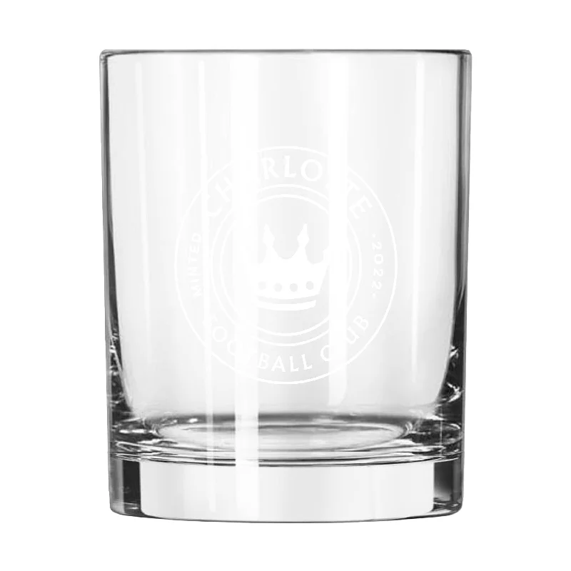 Custom Team Mug For Team Competitions-Charlotte FC 14oz Gameday Rocks Glass