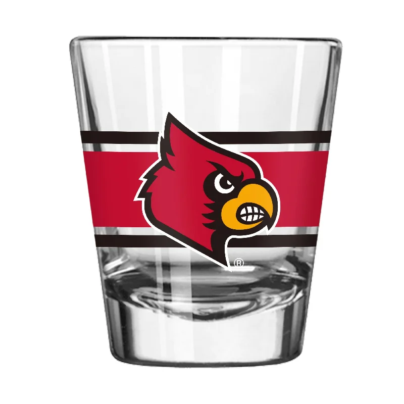 Team Mug With Personalized Team Message-Louisville 2oz Stripe Shot Glass