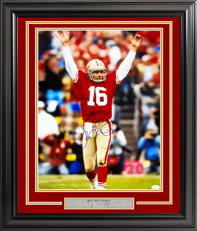 Personalized Rugby Helmet For Safety & Style-Joe Montana Autographed Framed 16x20 Photo San Francisco 49ers JSA