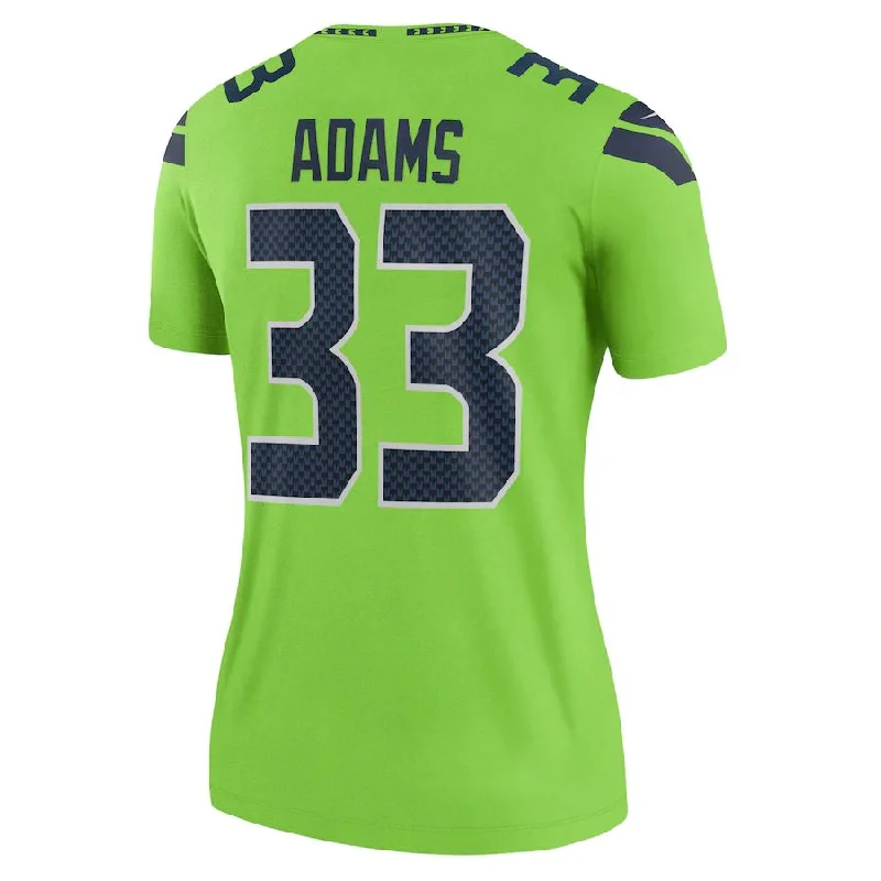 Custom Rugby Jersey For Alumni Matches-S.Seahawks #33 Jamal Adams  Neon Green Legend Jersey Stitched American Football Jerseys