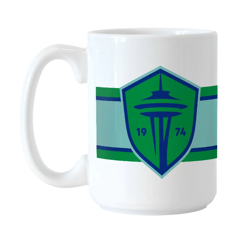 Personalized Team Mug For Special Editions-Seattle Sounders 15oz Alternate Stripe Sublimated Mug