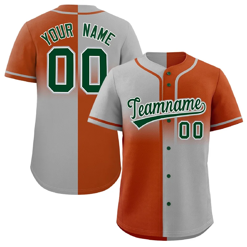 Baseball Jersey For Player Achievement Recognition-Custom Texas Orange Gray Personalized Symmetrical Gradient Design Authentic Baseball Jersey