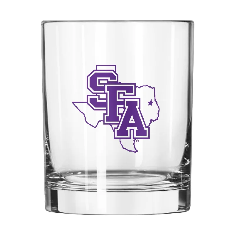 Personalized Team Mug For Coaches-Stephen F Austin 14oz Gameday Rocks Glass