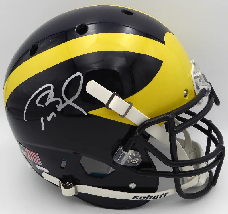 Personalized Rugby Helmet For Safety Features-Tom Brady Autographed Michigan Wolverines Authentic Full Size Proline Helmet TriStar Holo #7635102