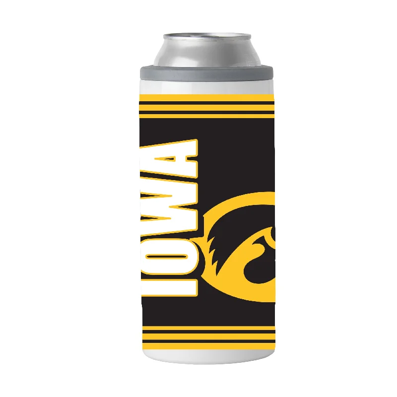 Custom Team Mug For Sports Enthusiasts-Iowa 12oz Hero Slim Can Coolie