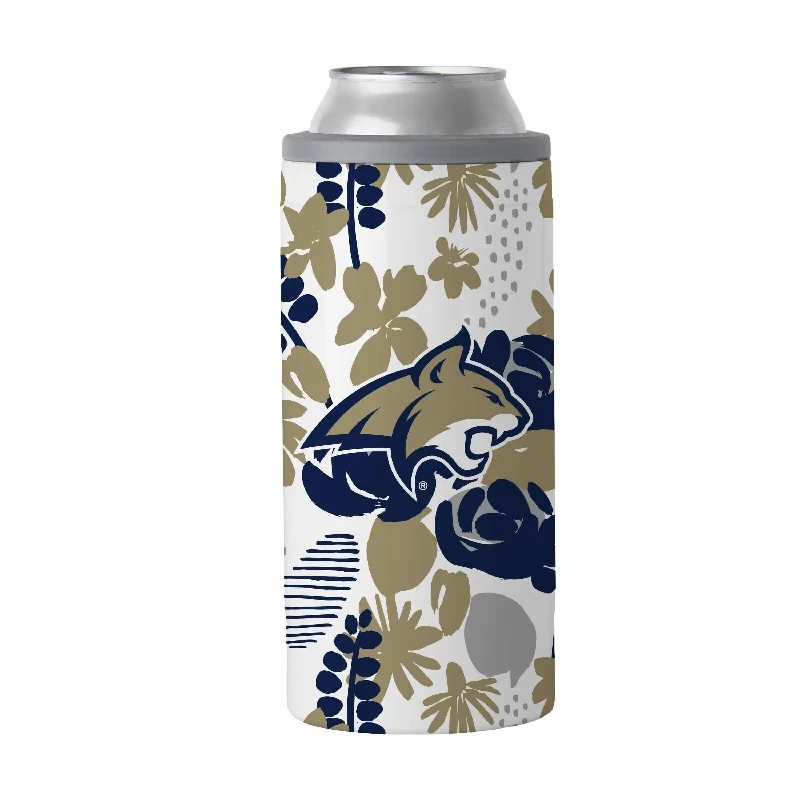 Custom Team Mug For Motivational Player Support-Montana State 12oz Floral Slim Can Coolie