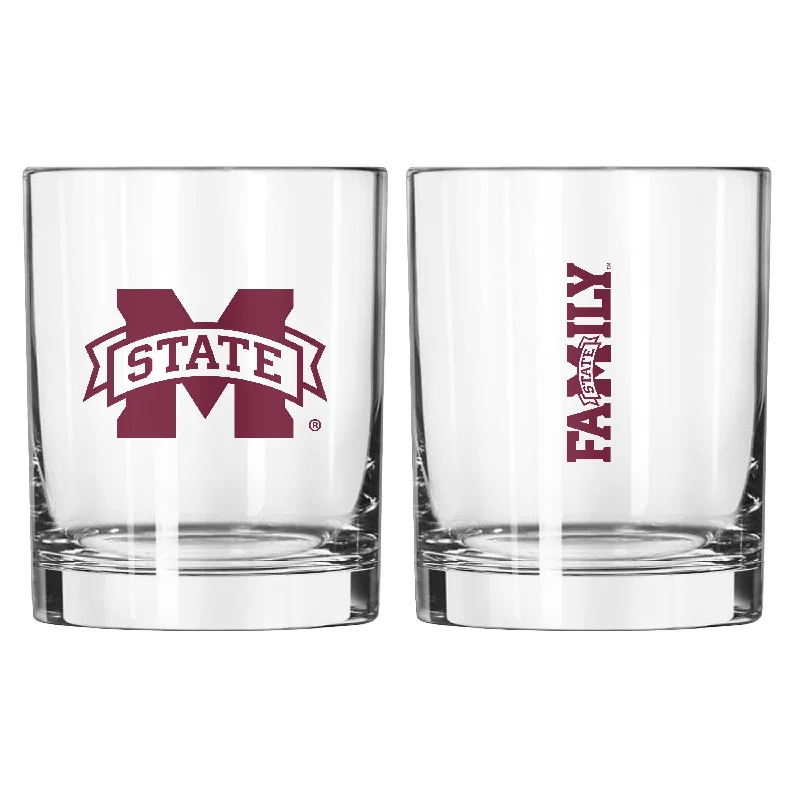 Team Mug With Player Numbers-Mississippi State 14oz Gameday Rocks Glass