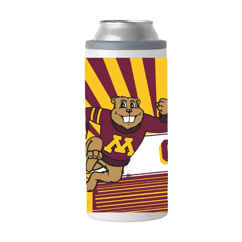 Personalized Team Mug For Special Occasions-Minnesota 12oz Mascot Slim Can Coolie