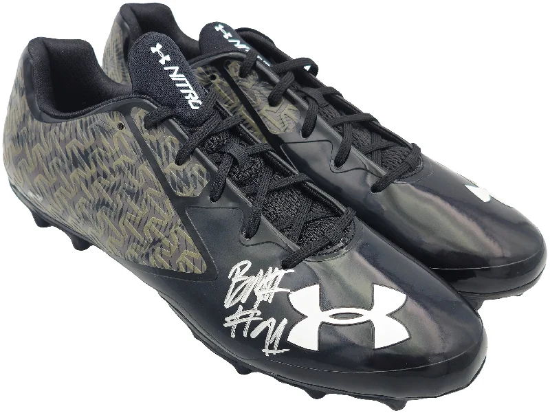 Personalized Rugby Helmet For Player Customization-Byron Murphy II Autographed Black Under Armour Team Nitro Low MC Cleats Seattle Seahawks Size 14 MCS Holo