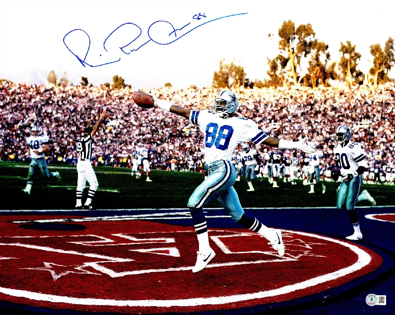 Custom Rugby Helmet For Holiday Gifts-Michael Irvin Autographed 16x20 Photo Dallas Cowboys Beckett BAS Witness