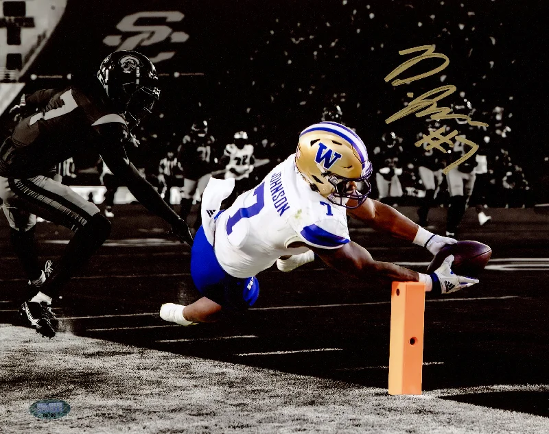 Rugby Helmet For Tournaments-Dillon Johnson Autographed 8x10 Photo Washington Huskies vs. USC Spotlight MCS Holo