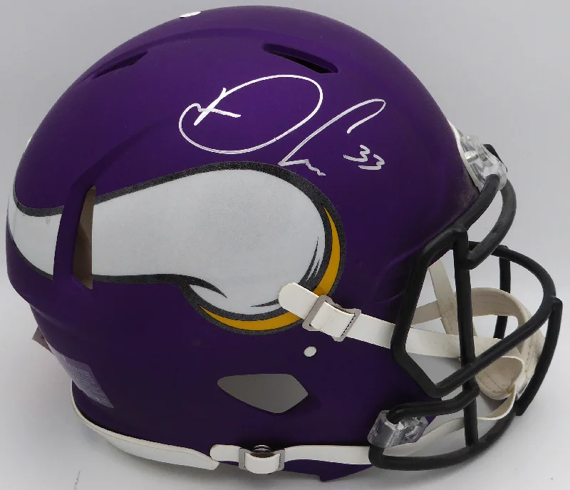 Personalized Rugby Helmet For Team Apparel-Dalvin Cook Autographed Matte Purple Full Size Authentic Helmet Minnesota Vikings JSA #WPP114842