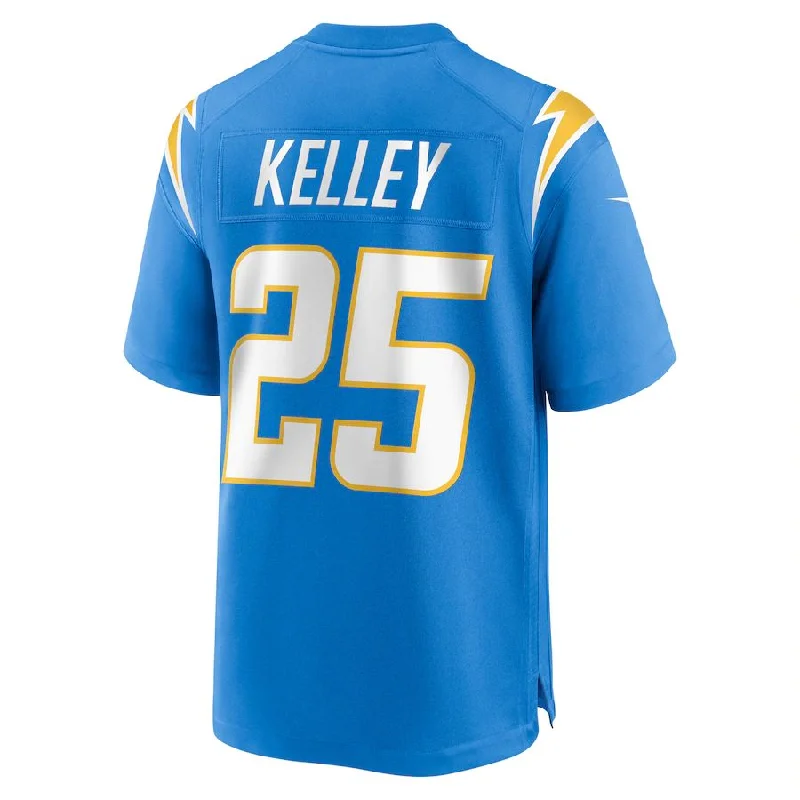 Rugby Jersey For Sports Fundraisers-LA.Chargers #25 Joshua Kelley Powder Blue Game Jersey Stitched American Football Jerseys