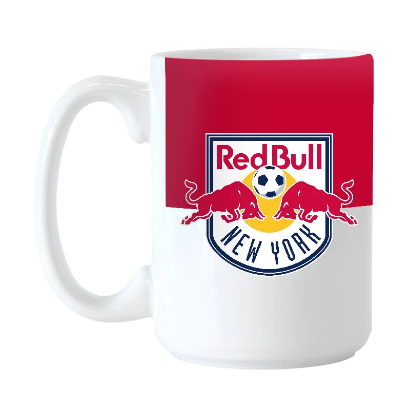 Custom Team Mug For Alumni Events-New York Red Bulls 15oz Colorblock Sublimated Mug