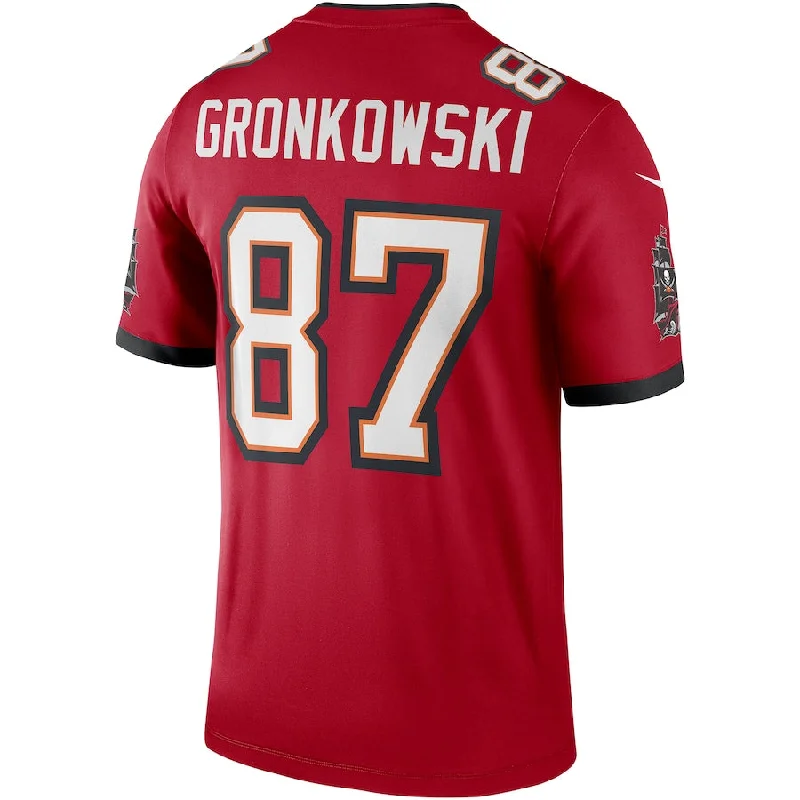 Custom Rugby Jersey For Group Orders-TB.Buccaneers #87 Rob Gronkowski Red Game Jersey Stitched American Football Jerseys