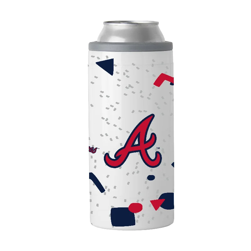 Personalized Team Mug For Team Supporters-Atlanta Braves 12oz Flashback Slim Can Coolie